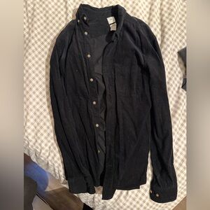 H&M Men's Black Corduroy Shirt Jacket